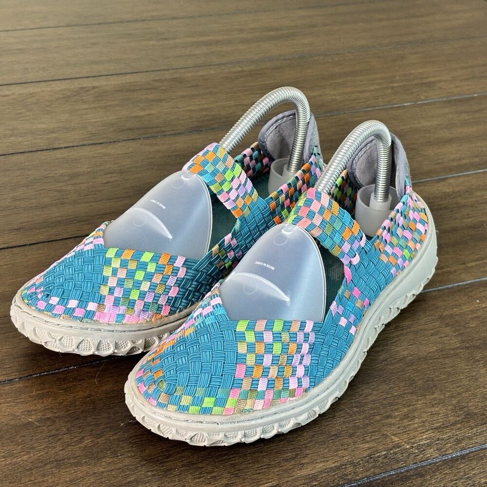 Corkys Liz Woven Rainbow Multicolored Colorful Mary Jane Slip On Shoe Size 9